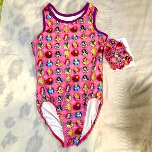 Pink very cute princess gymnastics leotard. Brand new never used. Size CL.